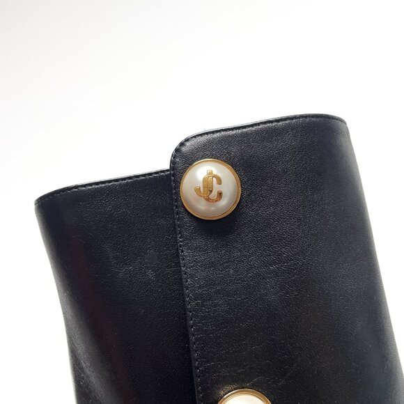 JIMMY CHOO Rina 85 Embellished Leather Ankle Boots Black IT 35.5 US 5.5 NEW - Picture 11 of 16